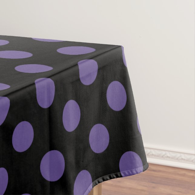 Ultra violet polka dots on black tablecloth (In Situ)