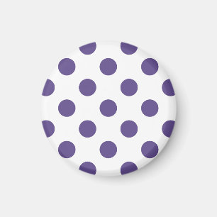 Ultra violet polka dots on white magnet