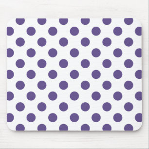 Ultra violet polka dots on white mouse mat
