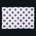 Ultra violet polka dots on white tea towel<br><div class="desc">Pantone's color of the year for 2018 is ultra violet.</div>