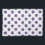 Ultra violet polka dots on white tea towel<br><div class="desc">Pantone's color of the year for 2018 is ultra violet.</div>