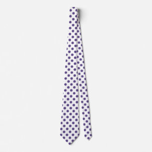 Ultra violet polka dots on white tie