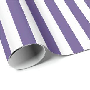 Ultra Violet Purple and White Stripe Wrapping Paper
