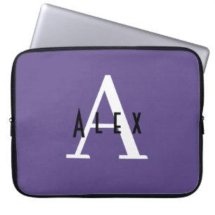 Ultra Violet Purple Custom Monogram Laptop Sleeve