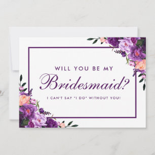 Ultra Violet Purple Floral Bridesmaid PS Invitation