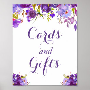 Ultra Violet Purple Floral Cards and Gifts Sign