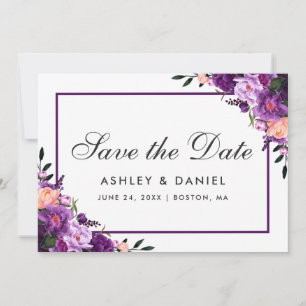 Ultra Violet Purple Floral Save The Date FPP