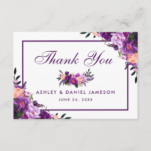 Ultra Violet Purple Floral Wedding Thank You SP