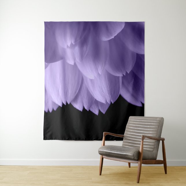 Ultra violet purple flower petals black tapestry (In Situ)