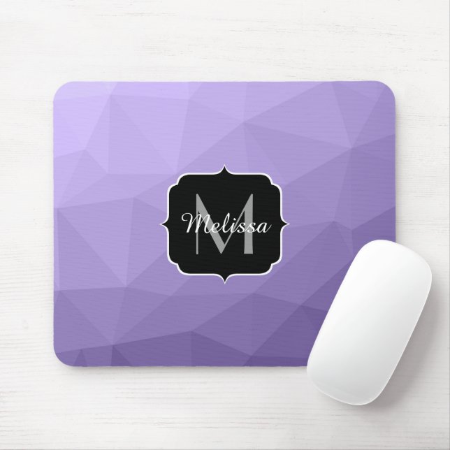 Ultra violet purple geometry mesh pattern Monogram Mouse Mat (With Mouse)