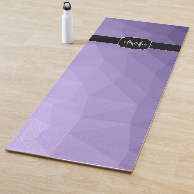 Ultra violet purple geometry mesh pattern Monogram Yoga Mat (In Situ)