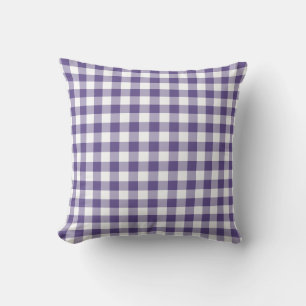 Ultra Violet Purple Gingham Pattern Cushion