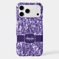 Ultra violet purple glitter sparkles Monogram