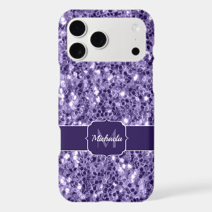 Ultra violet purple glitter sparkles Monogram