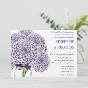 Ultra Violet Purple Mason Jar Wedding Invitations