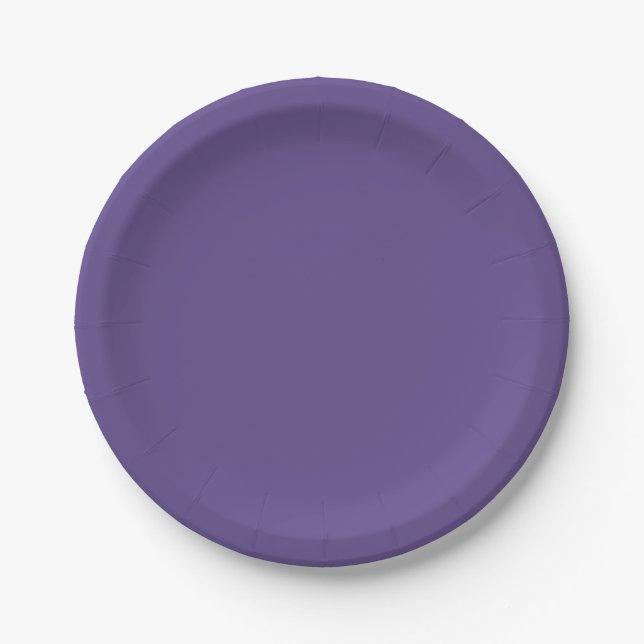 Ultra Violet Purple Solid Colour Paper Plate (Front)
