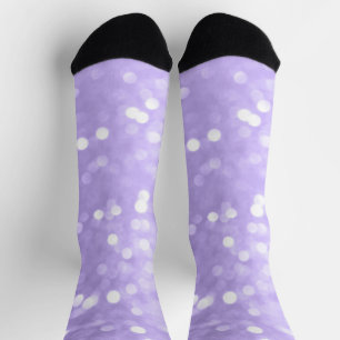 Ultra violet purple sparkly bokeh Abstract Socks