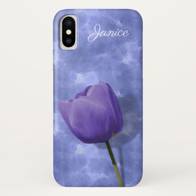 Ultra Violet Tulip iPhone X Case (Back)