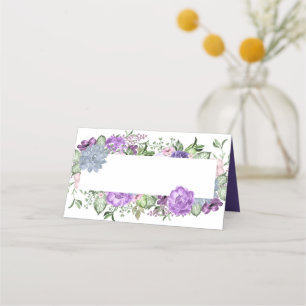 Ultra Violet Watercolor Floral Frame Place Cards