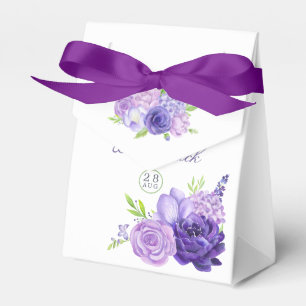 Ultra Violet Watercolor Floral Wedding Favour Box
