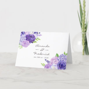 Ultra Violet Watercolor Floral Wedding Programme