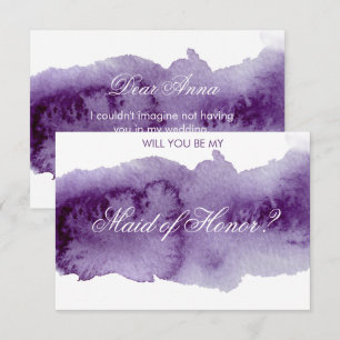 Ultra Violet Watercolor Will You Be My Invitation