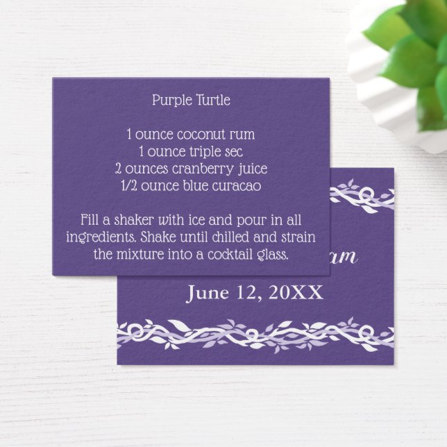 Ultra Violet Wedding Signature Drink Recipe (Desk)