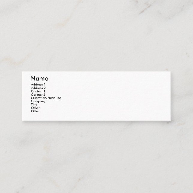 ULTRA WHITE PREMIUM MINI BUSINESS CARD (Front)