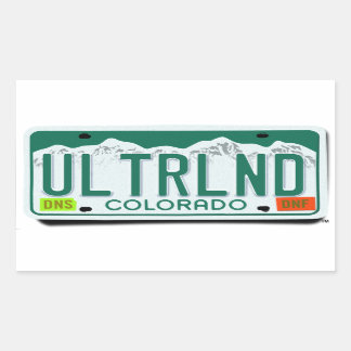 UltraLandia CO License Plate Rectangular Sticker