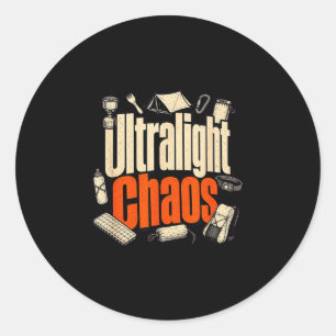 Ultralight chaos hiking funny backpacker classic round sticker