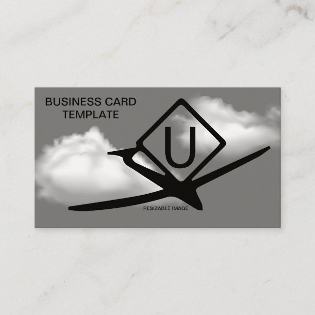 UltraLight Glider Symbols Drone Pilot Business Card (Front)