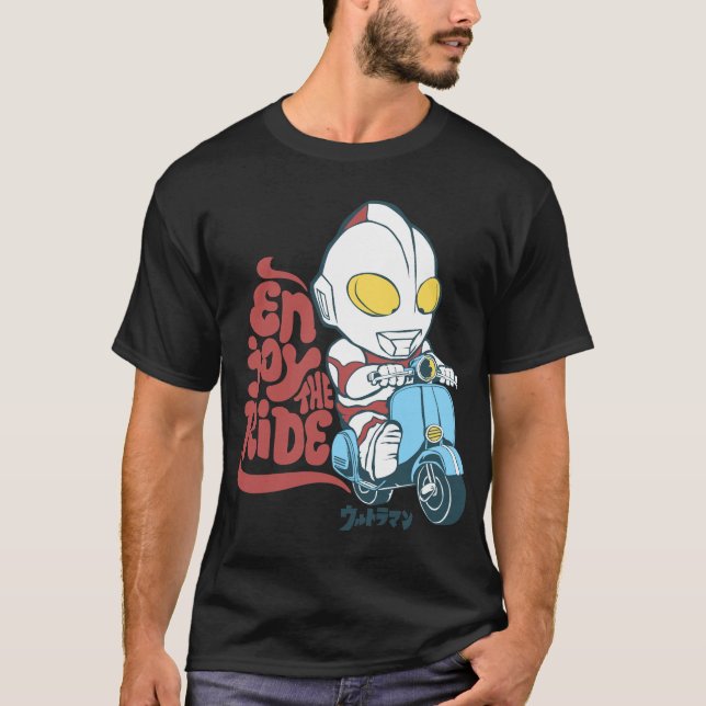 ULTRAMAN RIDING SCOOTER - JAPAN RETRO TOKUSATSU T-Shirt (Front)