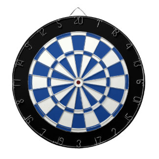 Ultramarine Blue Black And White Dartboard