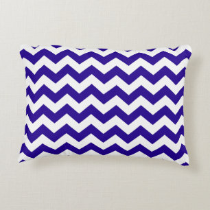 Ultramarine Blue Chevron Decorative Cushion