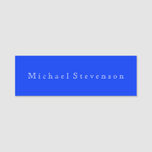 Ultramarine Blue Elegant Modern Business Name Tag