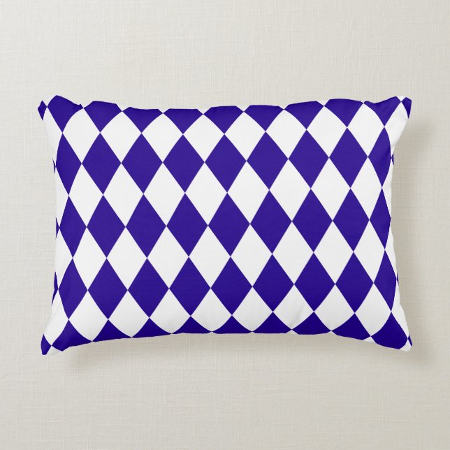 Ultramarine Blue Harlequin Decorative Cushion (Front)
