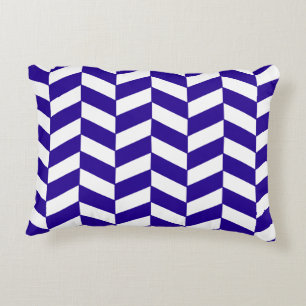 Ultramarine Blue Herringbone Decorative Cushion