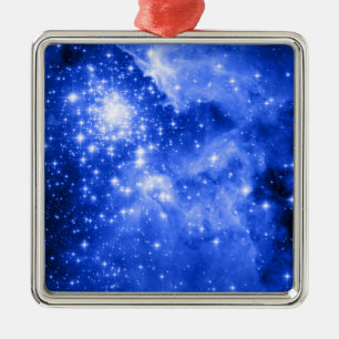Ultramarine Blue Stars Metal Tree Decoration
