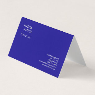 Ultramarine Blue Trendy Modern Minimalist Plain Business Card