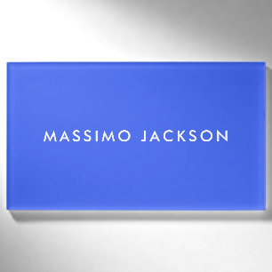 Ultramarine Blue Trendy Modern Professional Name Tag