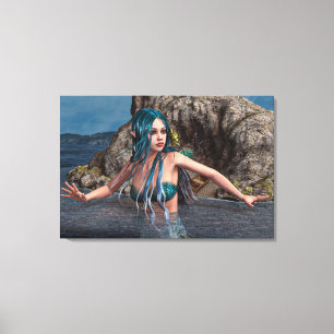 Ultramarine Mermaid Canvas Print