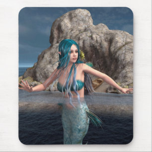 Ultramarine Mermaid Mouse Mat
