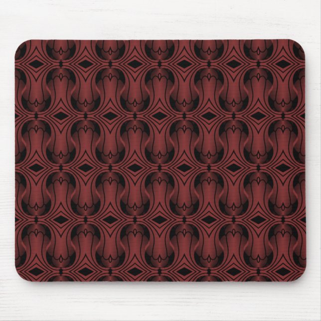 Ultramod Art Deco Mousepad, Dark Red Mouse Mat (Front)