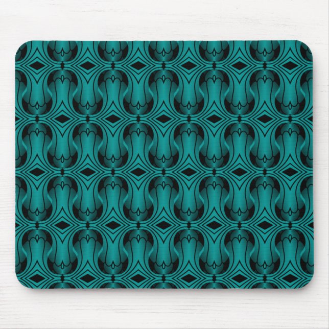 Ultramod Art Deco Mousepad, Teal Mouse Mat (Front)