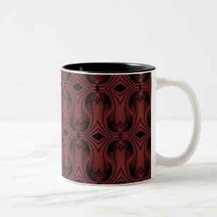 Ultramod Art Deco Mug, Dark Red Two-Tone Coffee Mug