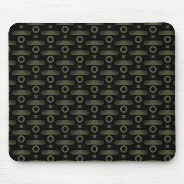 Ultramodern Abstract Mousepad, Olive Green Mouse Mat (Front)