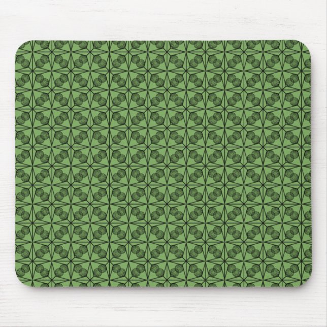 Ultramodern Retro Mousepad, Bright Green Mouse Mat (Front)