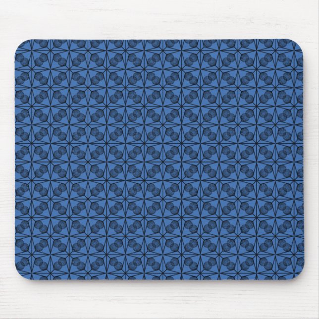 Ultramodern Retro Mousepad, Royal Blue Mouse Mat (Front)