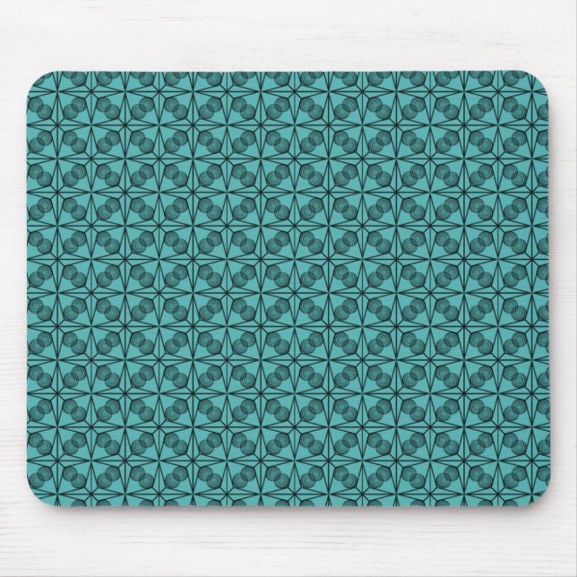 Ultramodern Retro Mousepad, Teal Mouse Mat (Front)