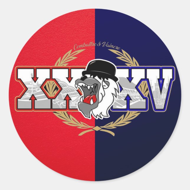 Ultras bad gones 1987 (lyon fans) classic round sticker (Front)